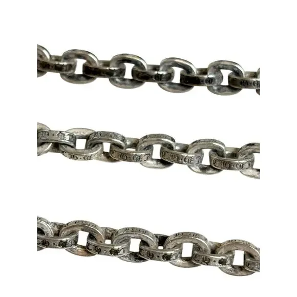 Chrome Hearts Paper Chain Necklace 30 inch Sterling Silver .925 - Picture 3 of 8